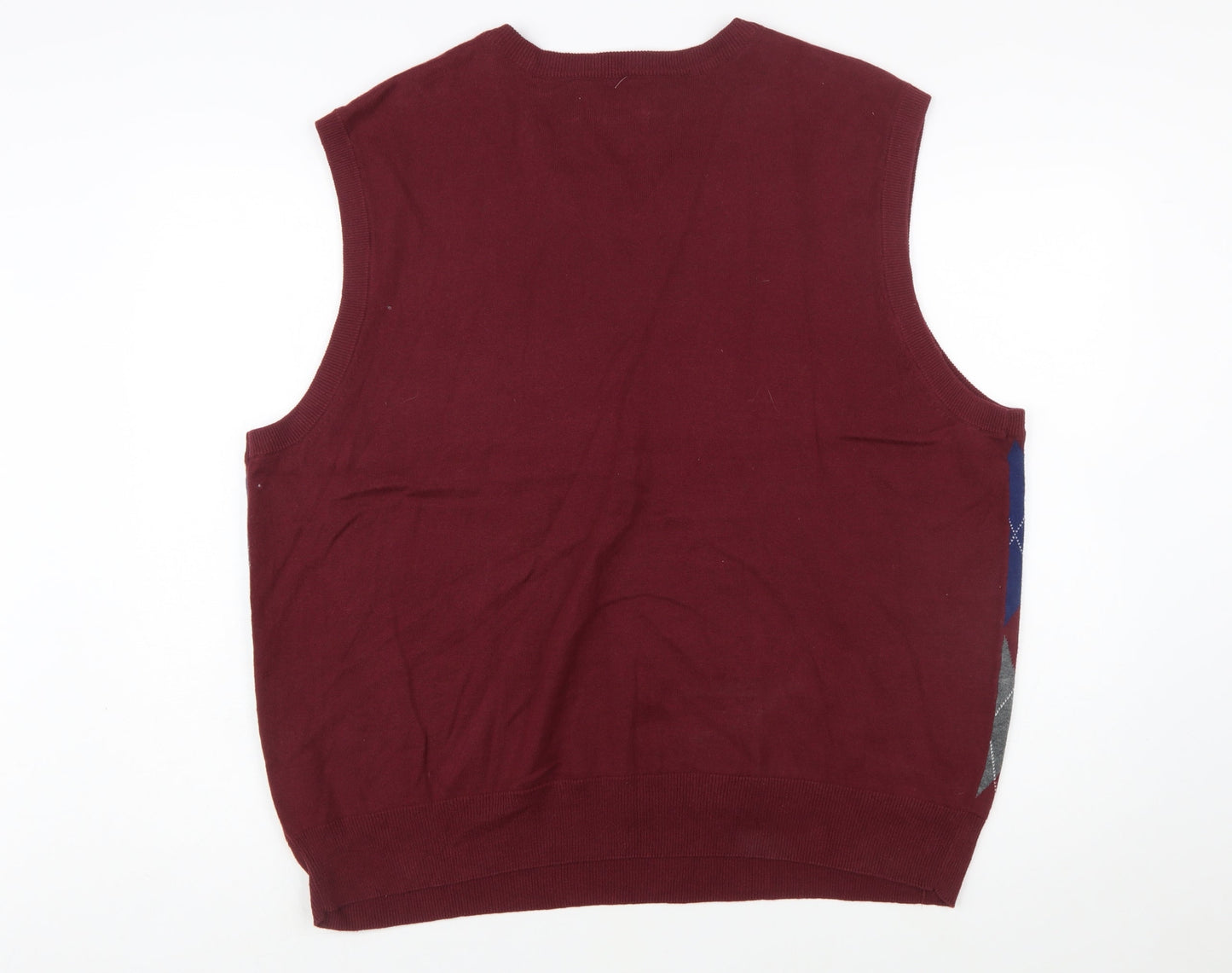 Saddlebred Men's Multicoloured Argyle Cotton Knit Vest XL