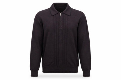 LEON Men’s Brown Wool Blend Collared Full Zip Jumper Size M