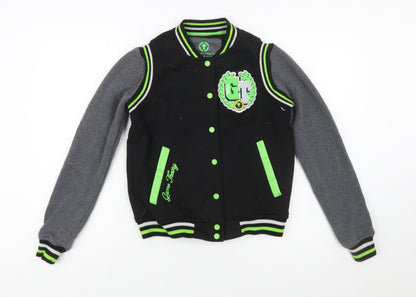 Theory Wear Women Black & Grey Varsity Full Zip Sweatshirt S