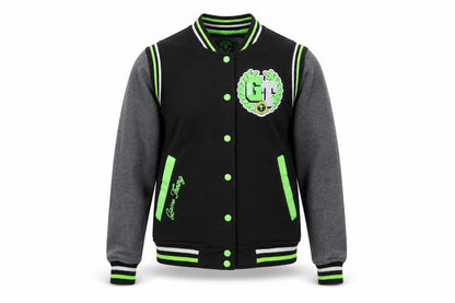 Theory Wear Women Black & Grey Varsity Full Zip Sweatshirt S