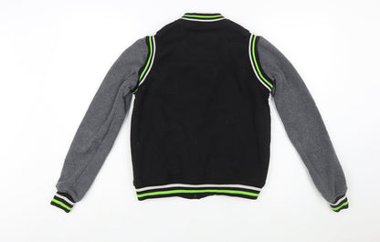 Theory Wear Women Black & Grey Varsity Full Zip Sweatshirt S