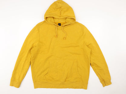 New Look Men’s Yellow XL Pullover Hoodie Cotton Blend