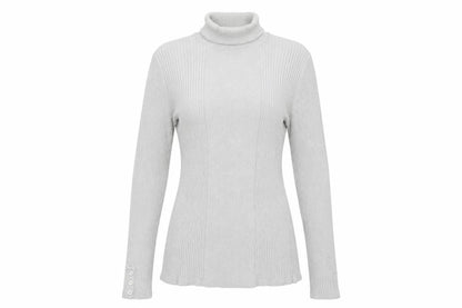 Style & Co Women Silver Roll Neck Ribbed Knit Jumper XL