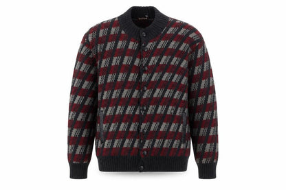 Graziano G. Men's Multicoloured Check Wool Cardigan M