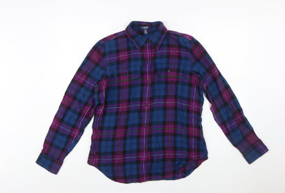 Chaps Women's Multicoloured Plaid Cotton Long Sleeve Button-Up Shirt M
