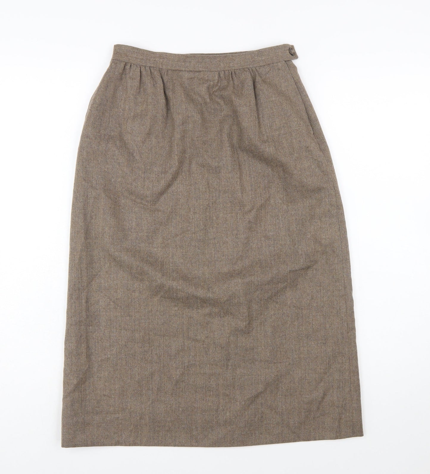 Post Horn Women's Brown Wool Midi Pencil Skirt Size 10