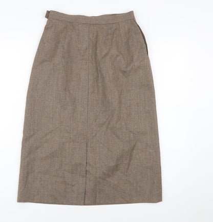 Post Horn Women's Brown Wool Midi Pencil Skirt Size 10