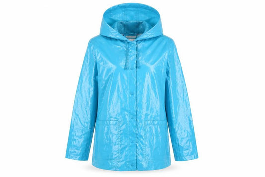 Xhilaration Women Blue L Water Resistant Hooded Rain Coat Jacket