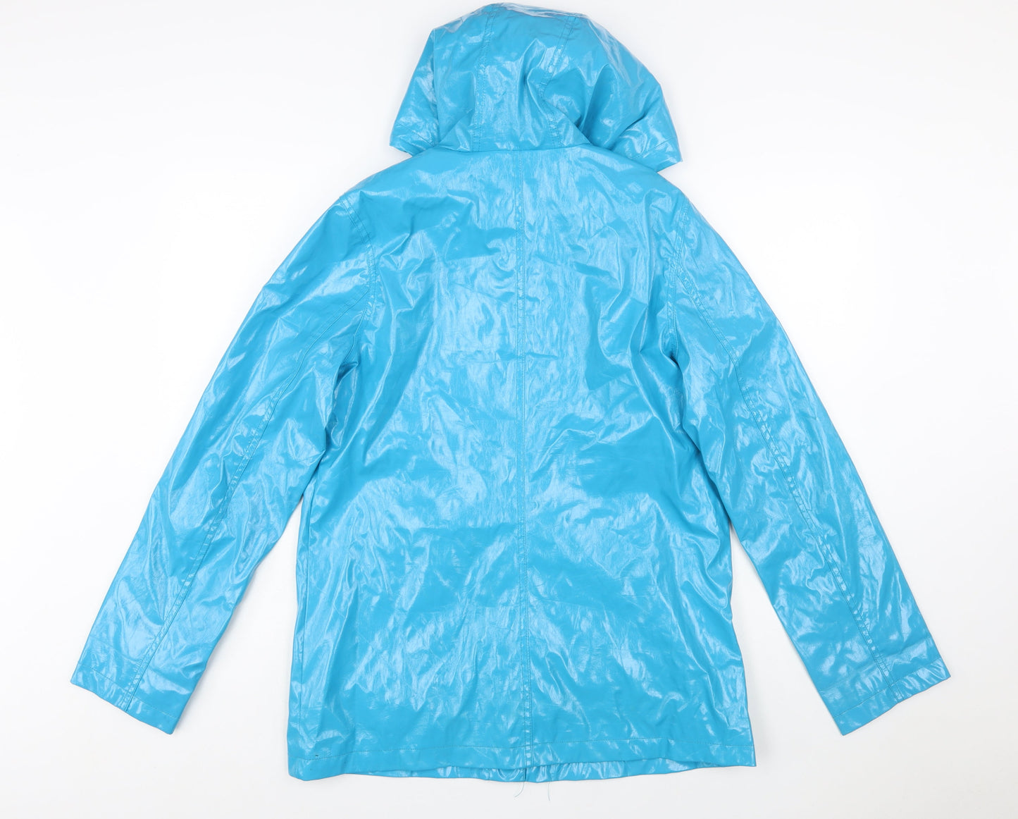 Xhilaration Women Blue L Water Resistant Hooded Rain Coat Jacket