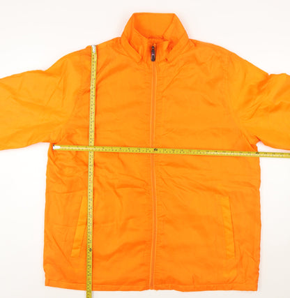 i5 Apparel Men's Orange Polyester Full Zip Lined Jacket Size L
