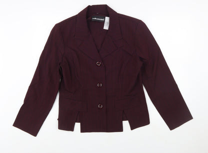 Sag Harbor Dress Women's Burgundy Pinstripe Suit Jacket Size 12
