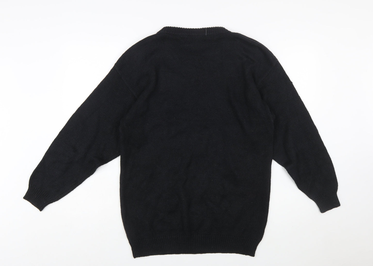 Trimmings Women’s Black Beaded Geometric Vintage Pullover Jumper M