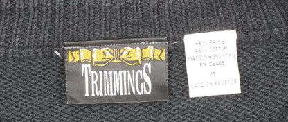 Trimmings Women’s Black Beaded Geometric Vintage Pullover Jumper M