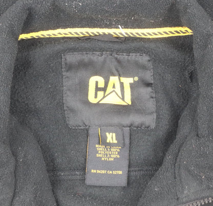 CAT Men's Black XL Fleece Workwear Jacket Full Zip Outdoor