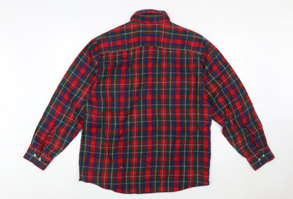 Eleven Sixty Six Men's Red Check Flannel Button-Up Shirt Size L