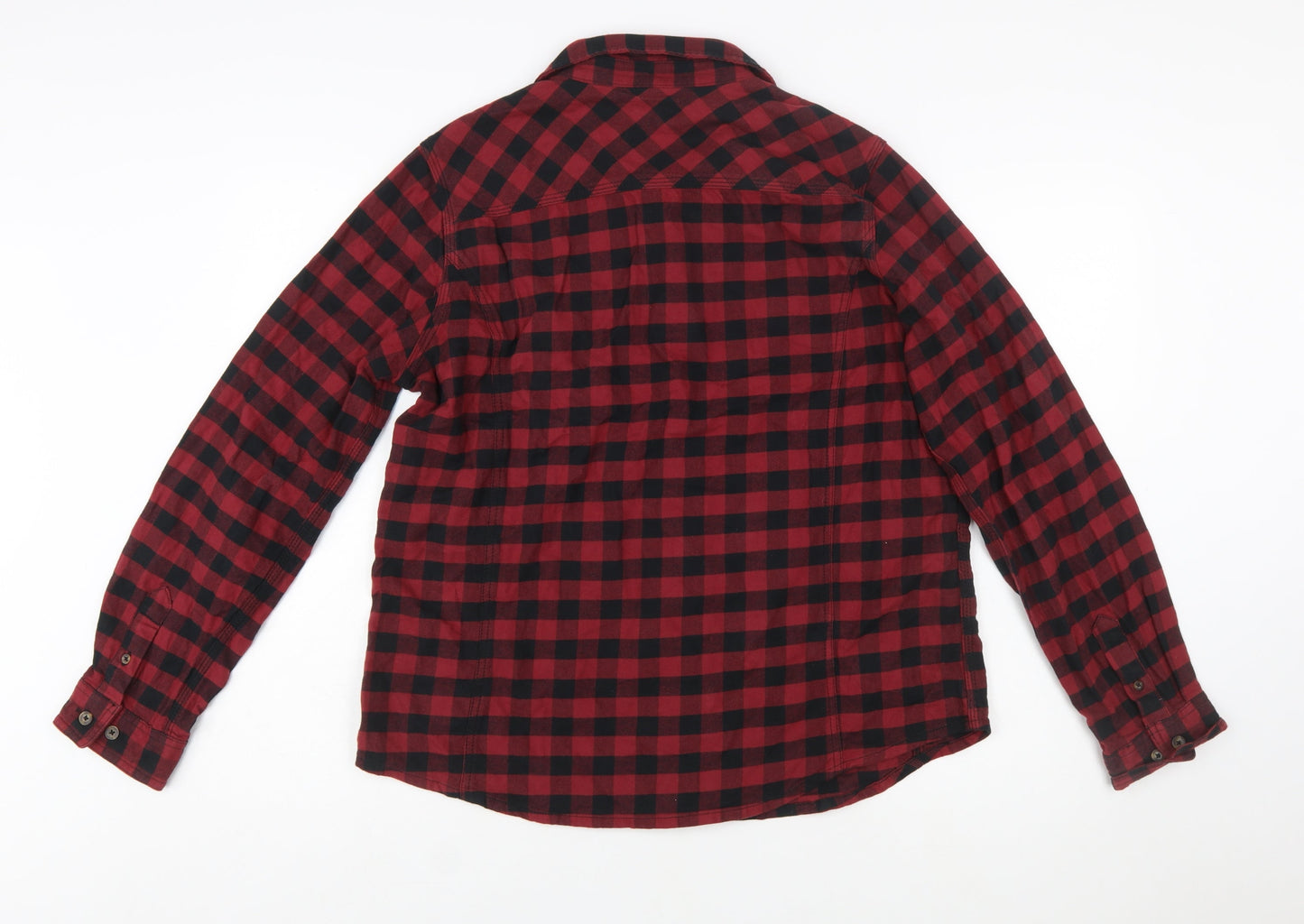 Carhartt Women's Red Checked Flannel Button-Up Shirt L