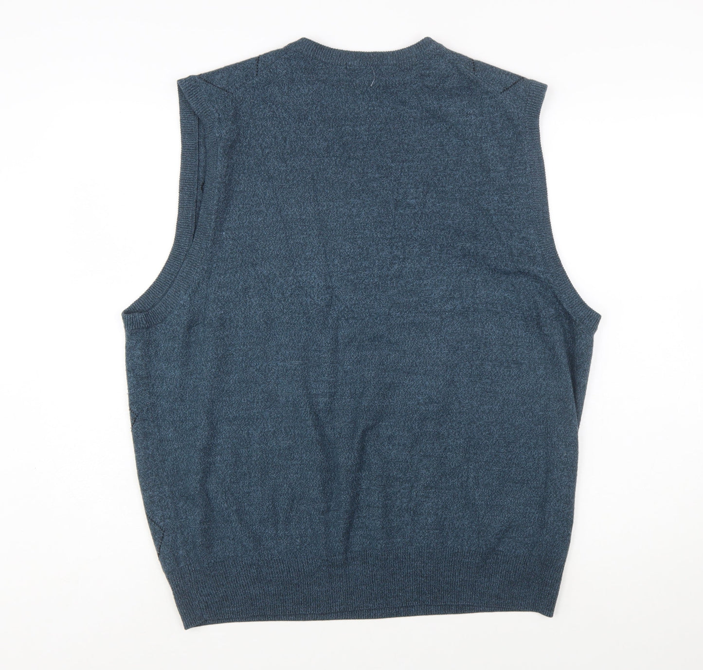 Dockers Men's Blue Argyle V-Neck Sleeveless Knit Vest XL