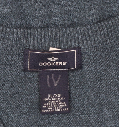 Dockers Men's Blue Argyle V-Neck Sleeveless Knit Vest XL