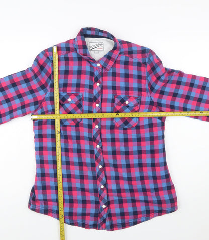 BC Clothing Women's Multicoloured Checked Flannel Button-Up Shirt Size M