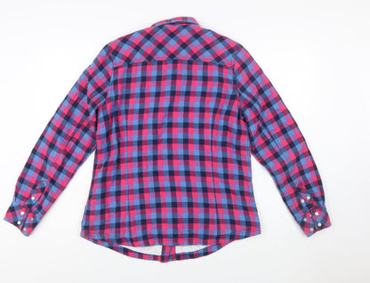 BC Clothing Women's Multicoloured Checked Flannel Button-Up Shirt Size M