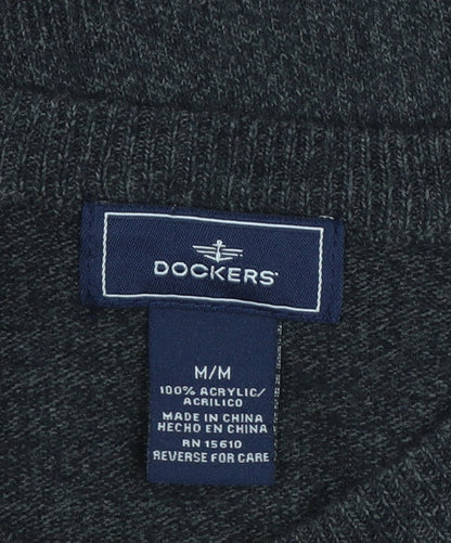 Dockers Men's Multicoloured Check Acrylic Pullover Jumper M