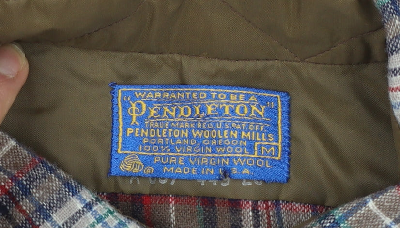Pendleton Men's Multicoloured Wool Plaid Flannel Button-Up Shirt M