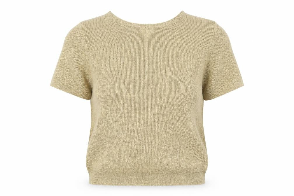 Gardy Womens Gold Short Sleeve Knit Pullover Jumper L
