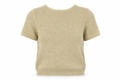 Gardy Womens Gold Short Sleeve Knit Pullover Jumper L
