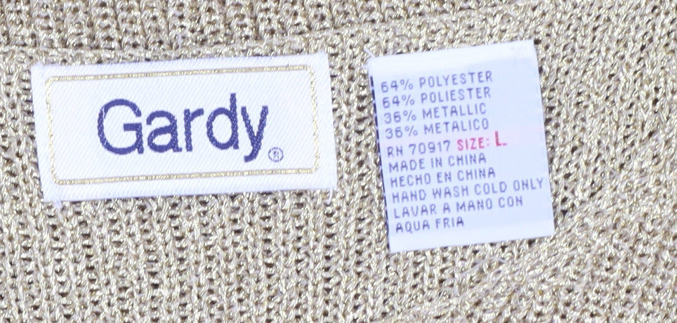 Gardy Womens Gold Short Sleeve Knit Pullover Jumper L