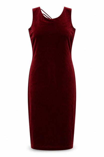 Reitmans Women's Red Velvet Bodycon Midi Dress Size 12