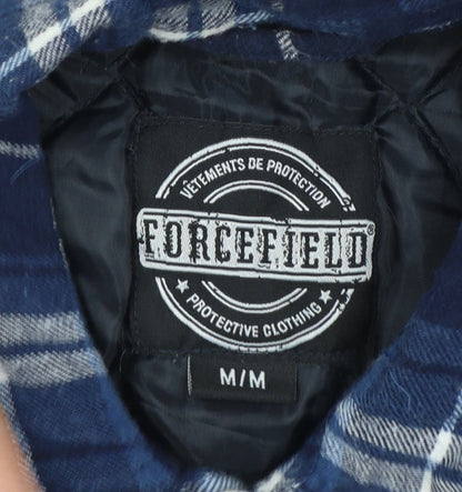 Forcefield Men Blue Check Flannel Shirt Jacket M Lined Workwear
