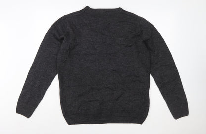 Threadbare Men's Grey Christmas Elf Pullover Jumper Size L
