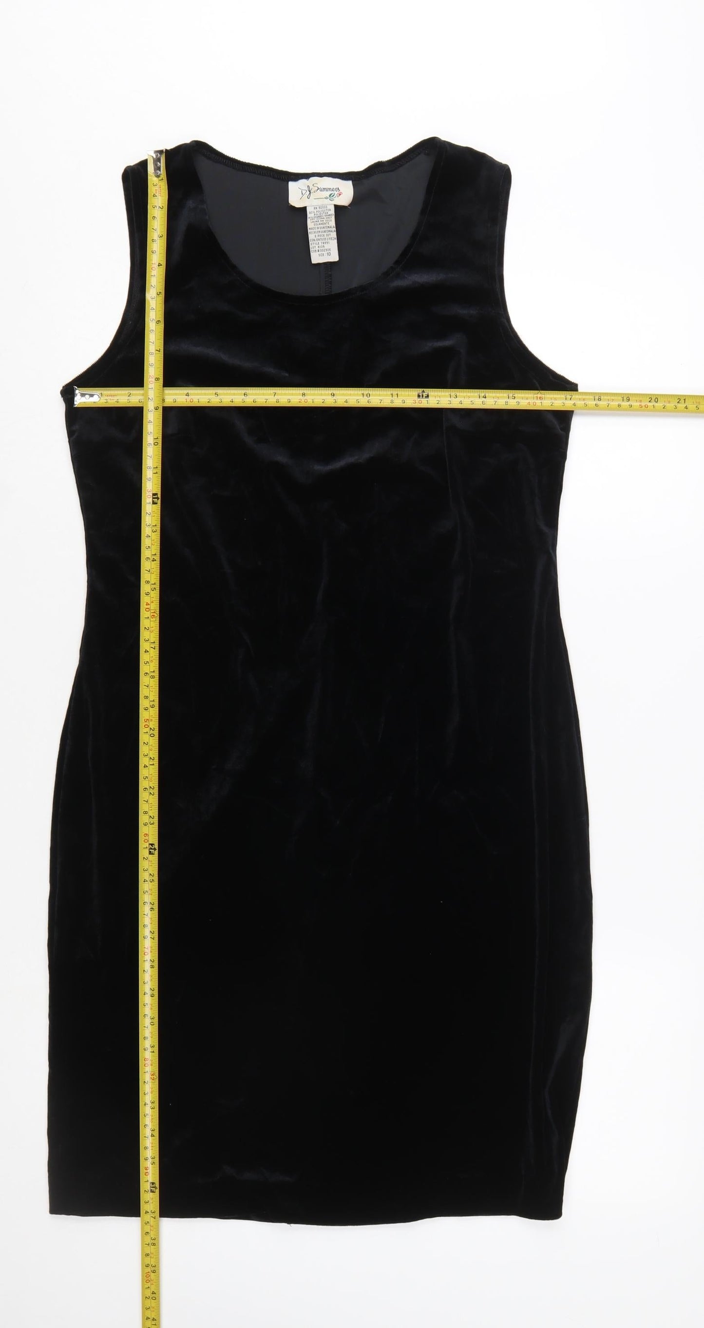 D.J. Summers Women’s Black Velvet Bodycon Sleeveless Dress Size 10
