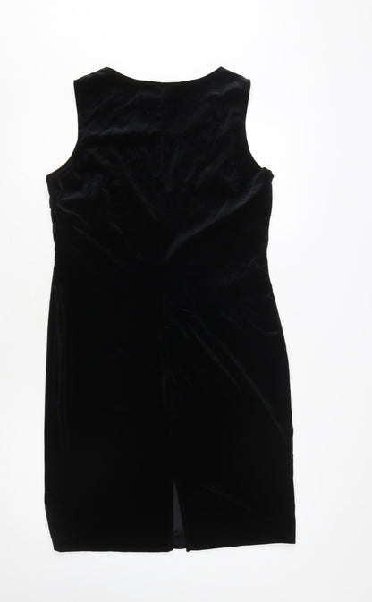D.J. Summers Women’s Black Velvet Bodycon Sleeveless Dress Size 10
