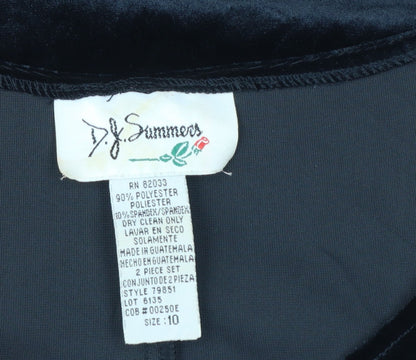 D.J. Summers Women’s Black Velvet Bodycon Sleeveless Dress Size 10