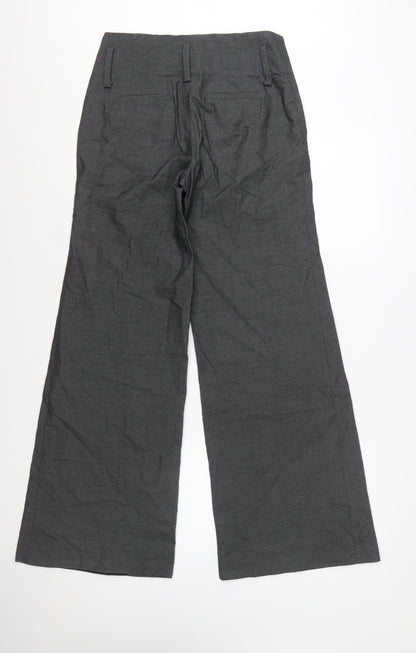 Banana Republic Women's Grey Wide-Leg Stretch Wool Trousers Size 6
