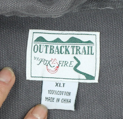 Outback Trail by Fox Fire Mens Grey XL Button-Up Cotton Shirt