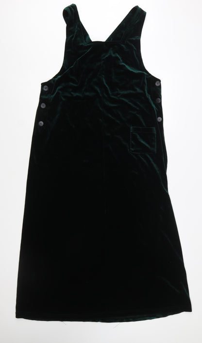Worthington Women's Green Velvet Pinafore Dress Size 12
