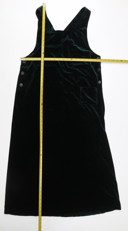 Worthington Women's Green Velvet Pinafore Dress Size 12