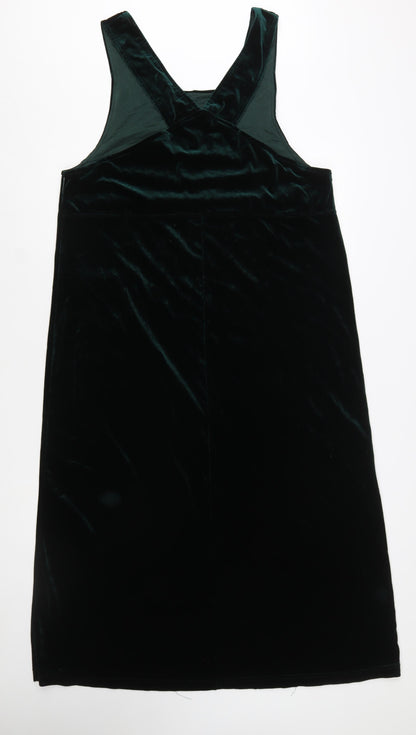 Worthington Women's Green Velvet Pinafore Dress Size 12