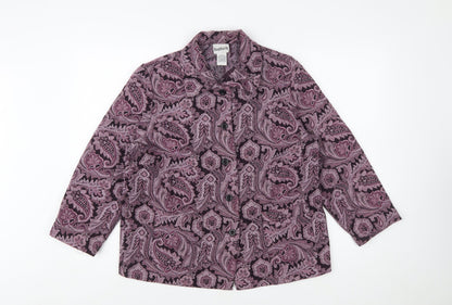 BonWorth Women’s Purple Paisley Petite Blazer Jacket Size S