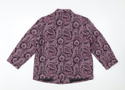 BonWorth Women’s Purple Paisley Petite Blazer Jacket Size S