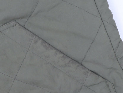 Jack & Jones Men's Green Quilted Waistcoat M Full Zip Lined Outdoor