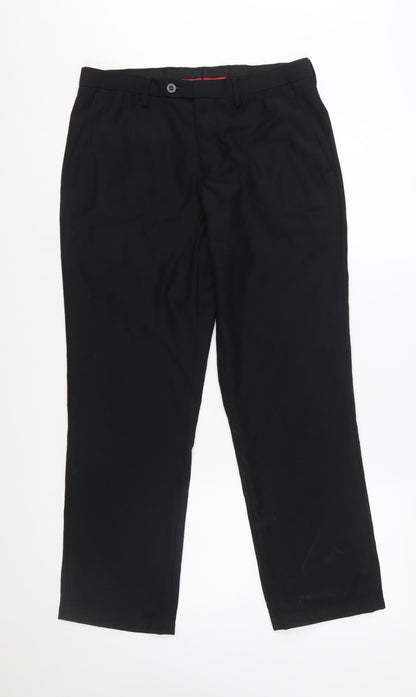 Alberto Cardinali Men's Black Chino Trousers W30 L30 Polyester Blend