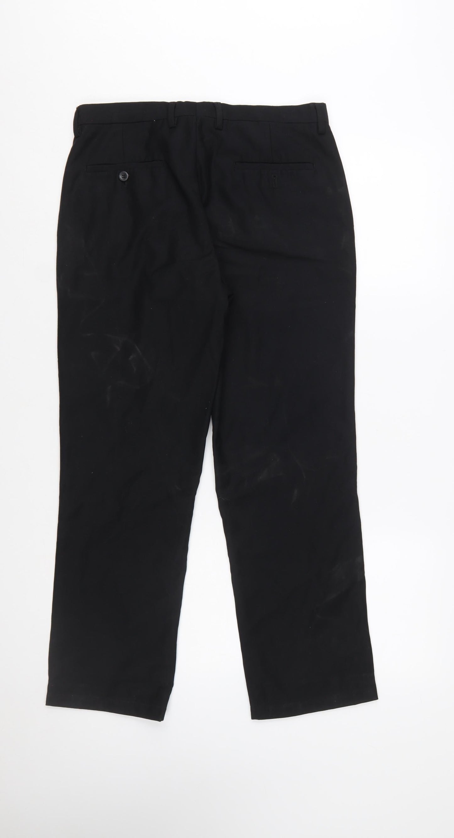 Alberto Cardinali Men's Black Chino Trousers W30 L30 Polyester Blend