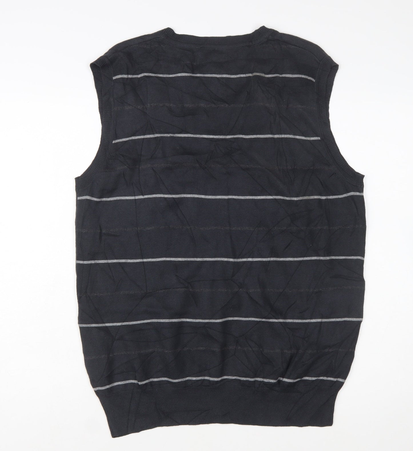 Marc Ecko Men's Black Argyle V-Neck Cotton Vest Size L
