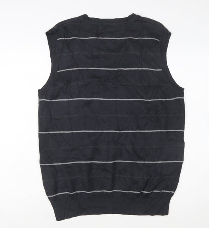 Marc Ecko Men's Black Argyle V-Neck Cotton Vest Size L