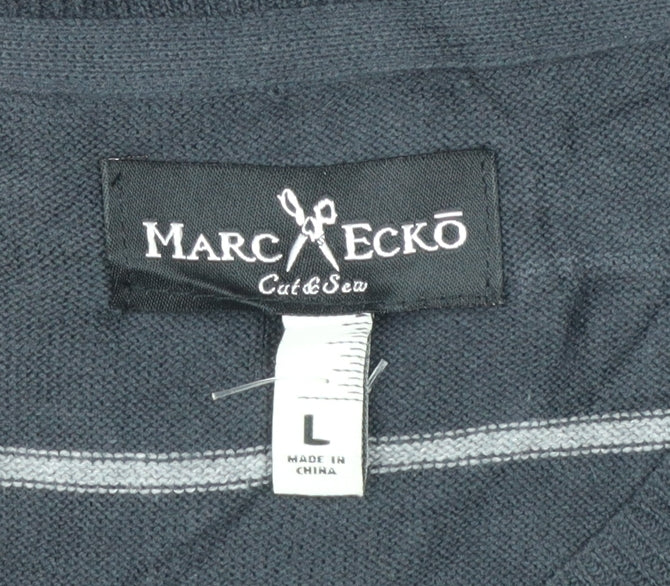 Marc Ecko Men's Black Argyle V-Neck Cotton Vest Size L