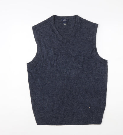 Dockers Men's Grey Acrylic V-Neck Sleeveless Knit Vest L