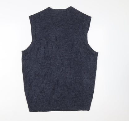 Dockers Men's Grey Acrylic V-Neck Sleeveless Knit Vest L